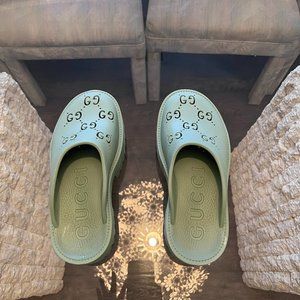 Mint Green Gucci Clogs 663577 JFB00 3426